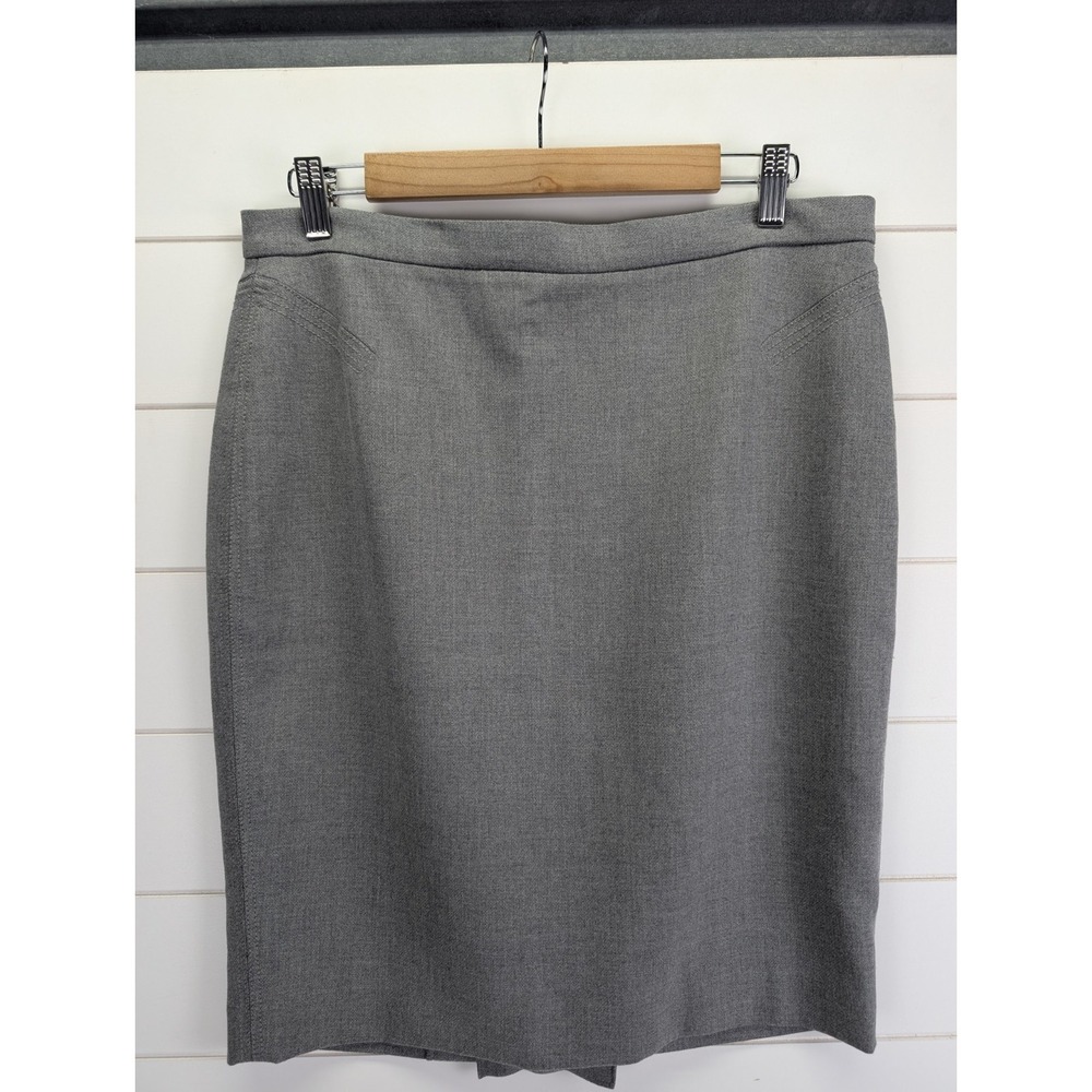 Ann Taylor LOFT Ponte Knit Pencil Skirt Sz 10 Gray Career Office Siren Timeless